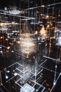 Advanced quantum encryption key visualization showing multi-dimensional key generation through quantum processes
