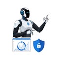Advanced robot analyzing data securely Royalty Free Stock Photo