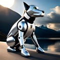 Advanced robot dog - ai generated image Royalty Free Stock Photo