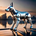 Advanced robot dog - ai generated image