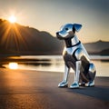 Advanced robot dog - ai generated image