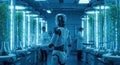 Advanced Robot in a High-Tech Laboratory