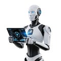 Advanced robot holding digital tablet Royalty Free Stock Photo