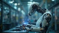 Advanced robot working on manufacturing line sparks innovation in ai technology