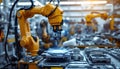 Advanced Robotic Arm in Modern Factory Automation, High-Tech Manufacturing Process, Industrial Robotics Technology