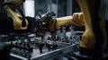 Advanced Robotic Arm Operating on a Manufacturing Assembly Line