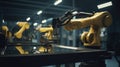 Advanced Robotic Arm Operating on a Manufacturing Assembly Line