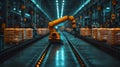 Advanced Robotic Arm Working in a Large Warehouse for Efficient Inventory Management and Logistics Operations Generative