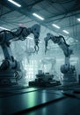 Advanced robotic arms in a high-tech industrial setting