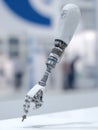 Advanced Robotic Prosthetic Hand Displayed at Technology Exhibition Showcasing Innovative Design and Engineering Royalty Free Stock Photo