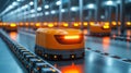 Advanced Robotic System Operates Efficiently in a Modern Logistics Warehouse for Inventory Management and Fulfillment