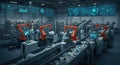 Advanced robotic systems sorting waste in a modern recycling facility