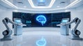 Advanced Robotics and Artificial Intelligence Control Room Royalty Free Stock Photo