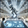 Advanced Robotics Lab with Dinosaur Robot Royalty Free Stock Photo