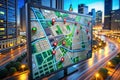 Advanced Satellite Navigation System Analyzes Urban Streets for RealTime Target Detection Using Radar Technology Royalty Free Stock Photo