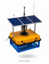 Advanced Scientific Data Buoy with Solar Panels on White Royalty Free Stock Photo