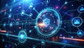 Advanced Secure Network Interface Visualizing Futuristic Data Transmission Protocols and Encryption Techniques Royalty Free Stock Photo