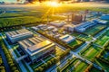 Advanced Semiconductor Fabrication Facility An Aerial Perspective of Chip Production Royalty Free Stock Photo