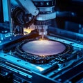 Advanced Semiconductor Manufacturing Utilizing CuttingEdge Precision Microscopy Technology for Enhanced Efficiency Royalty Free Stock Photo