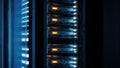 Advanced Server Rack with Illuminated Components Royalty Free Stock Photo
