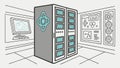 Advanced Server Room and Network Operations, vector design Generative AI Royalty Free Stock Photo