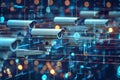Advanced Sovereign AI system monitoring surveillance cameras. Identifying security risks autonomously for enhanced safety.