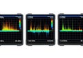 Advanced spectrum analyzer displaying frequency data at 800 mhz, 1.4 ghz, and 2.4 ghz with signal intensity and noise levels Royalty Free Stock Photo