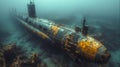 Advanced Submarine Military Technology in Deep Blue Sea - Underwater Surveillance and Defense, Generative Ai