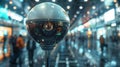 Advanced surveillance camera in a busy public area - generative ai