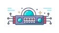 Advanced Tech Control Panel: Digital System Future Interface, vector design Generative AI Royalty Free Stock Photo