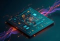 Advanced Tech Dashboard with Holographic Elements