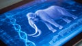 Advanced tech visualizes extinct animals like the mammoth and dodo, highlighting revival efforts Royalty Free Stock Photo