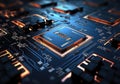 Advanced Technology Concept Visualization Circuit Board CPU Processor Microchip Starting Artificial Intelligence Digitalization Royalty Free Stock Photo