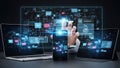 Advanced technology integration across devices Royalty Free Stock Photo