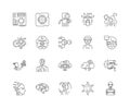 Advanced technology line icons, signs, vector set, outline illustration concept Royalty Free Stock Photo