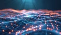Advanced technology network enhances wave particle connection in information technology Royalty Free Stock Photo