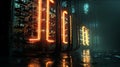 Advanced Technology Visualization: processor microchip starting artificial intelligence digitalization of neural networking and Royalty Free Stock Photo