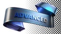 ADVANCED text banner, modern word art and skill level icon png transparent image Generative AI