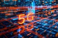 Advanced text 5G revolution, innovative data technologies that revolutionise the way we communicate, enabling instant