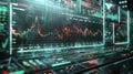 A high-resolution image displaying an advanced trading dashboard with interactive financial charts and data analytics. The