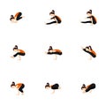 Advanced and twisted arm balances yoga poses set