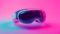 Advanced Virtual Reality Headset On A Bright Pink Background, Showcasing Innovative Tech And Modern Design. Generative