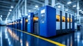 Advanced wide format newspaper printing machine operating in a modern factory setting