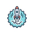 Color illustration icon for Advancement, progress and upgrading