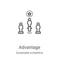 advantage icon vector from sustainable competitive advantage collection. Thin line advantage outline icon vector illustration.