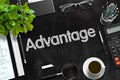 Advantage - Text on Black Chalkboard. 3D Rendering. Royalty Free Stock Photo