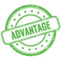 ADVANTAGE text on green grungy round rubber stamp