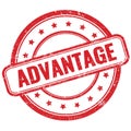 ADVANTAGE text on red grungy round rubber stamp