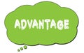 ADVANTAGE text written on a green thought bubble