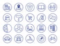 Advantages of new housing. Icons set. Royalty Free Stock Photo